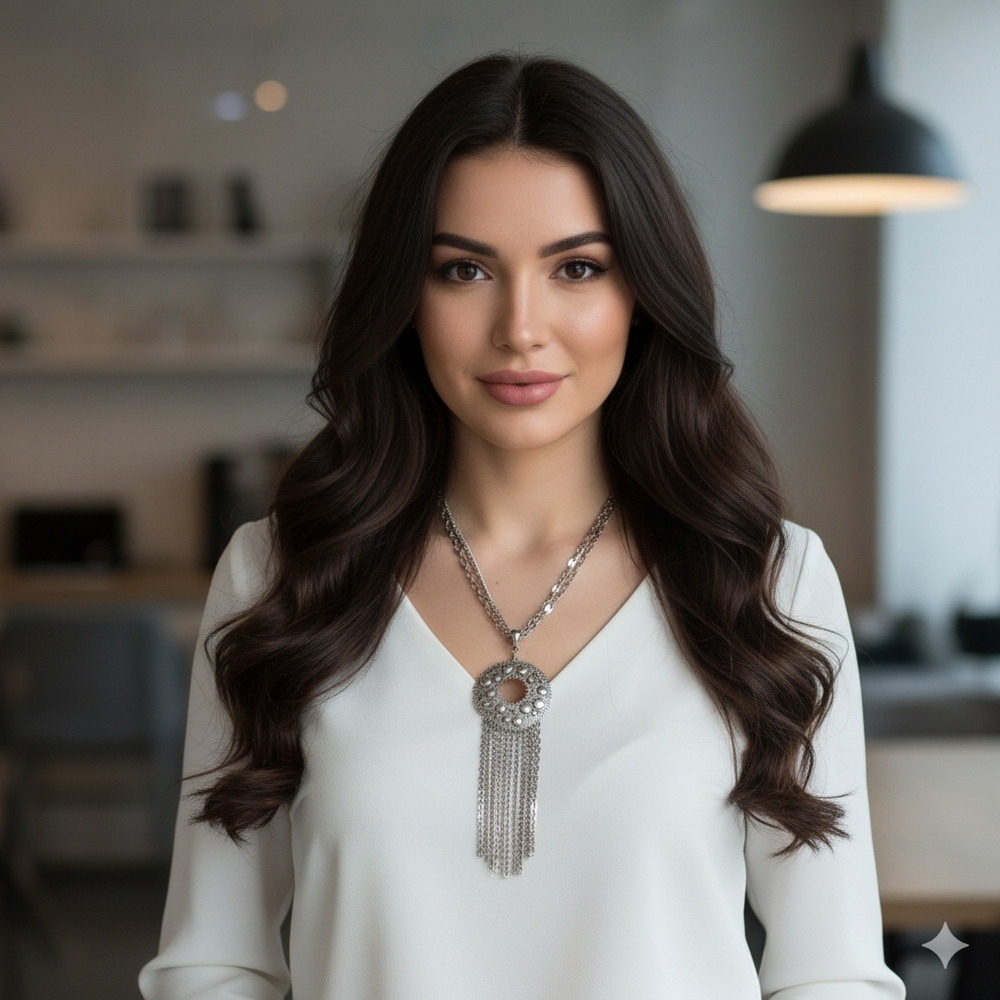 Silver Draped Pendant necklace